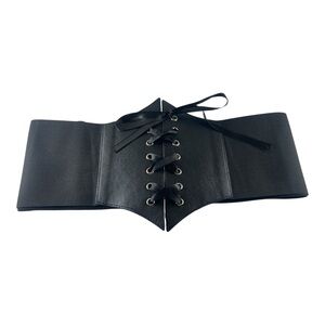 Plus Size Black Corset Belt 1X/2X Lace Up Ren Faire Cosplay Gothic Festival NWT